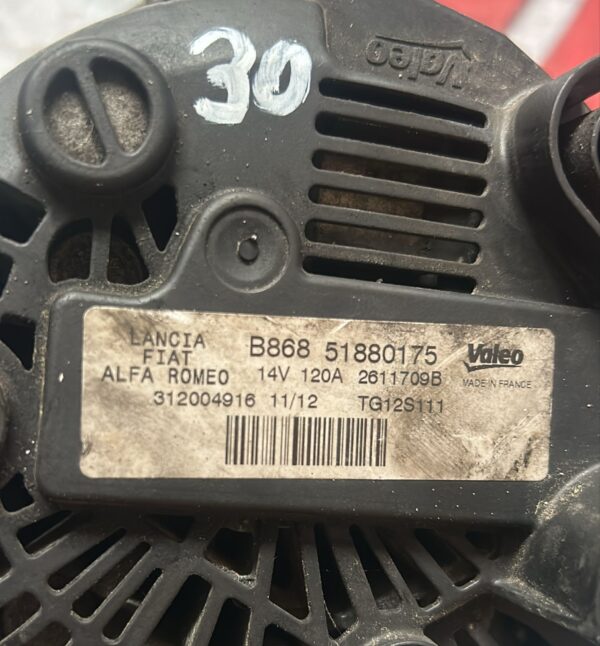 Alternatore Fiat 500 L 1.3 MJT (120AH) - immagine 2